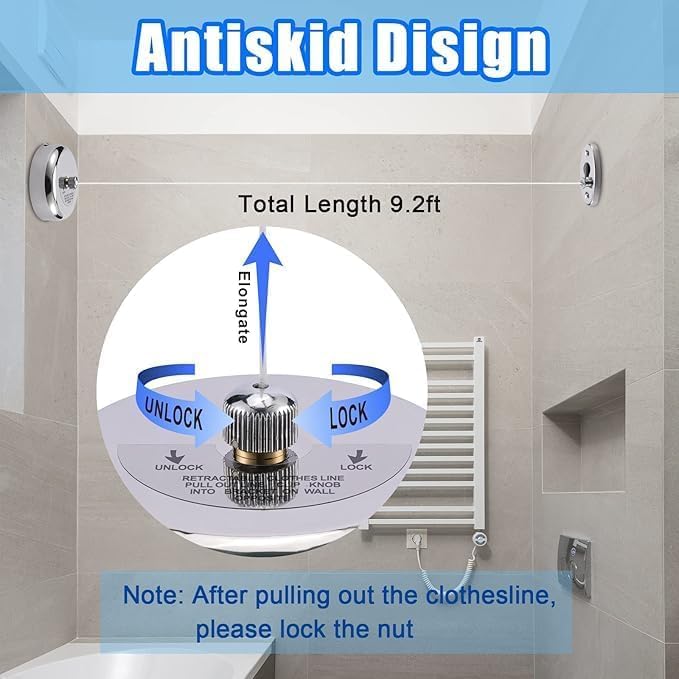 Steel Retractable Clothes Drying Rope