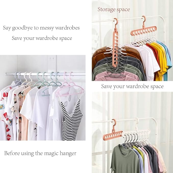 3 Pcs of Space Saving 9 in 1 Clothes Hanger