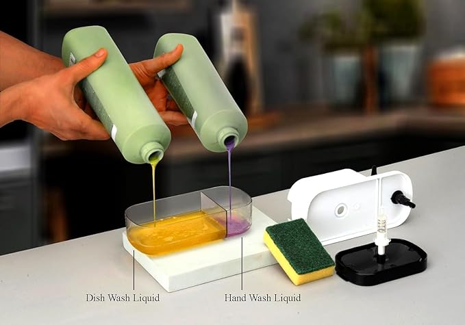 3 in 1 Dishwashing Dispenser & Sponge Holder