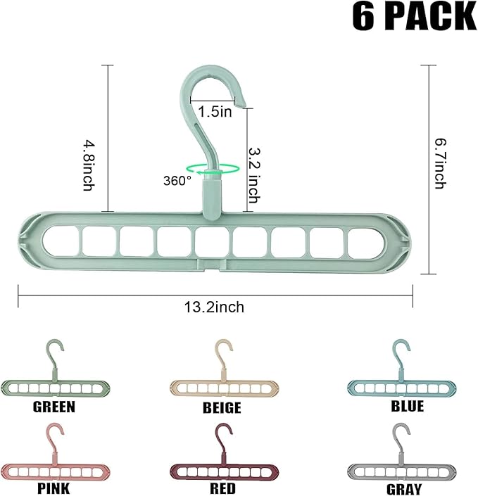 3 Pcs of Space Saving 9 in 1 Clothes Hanger
