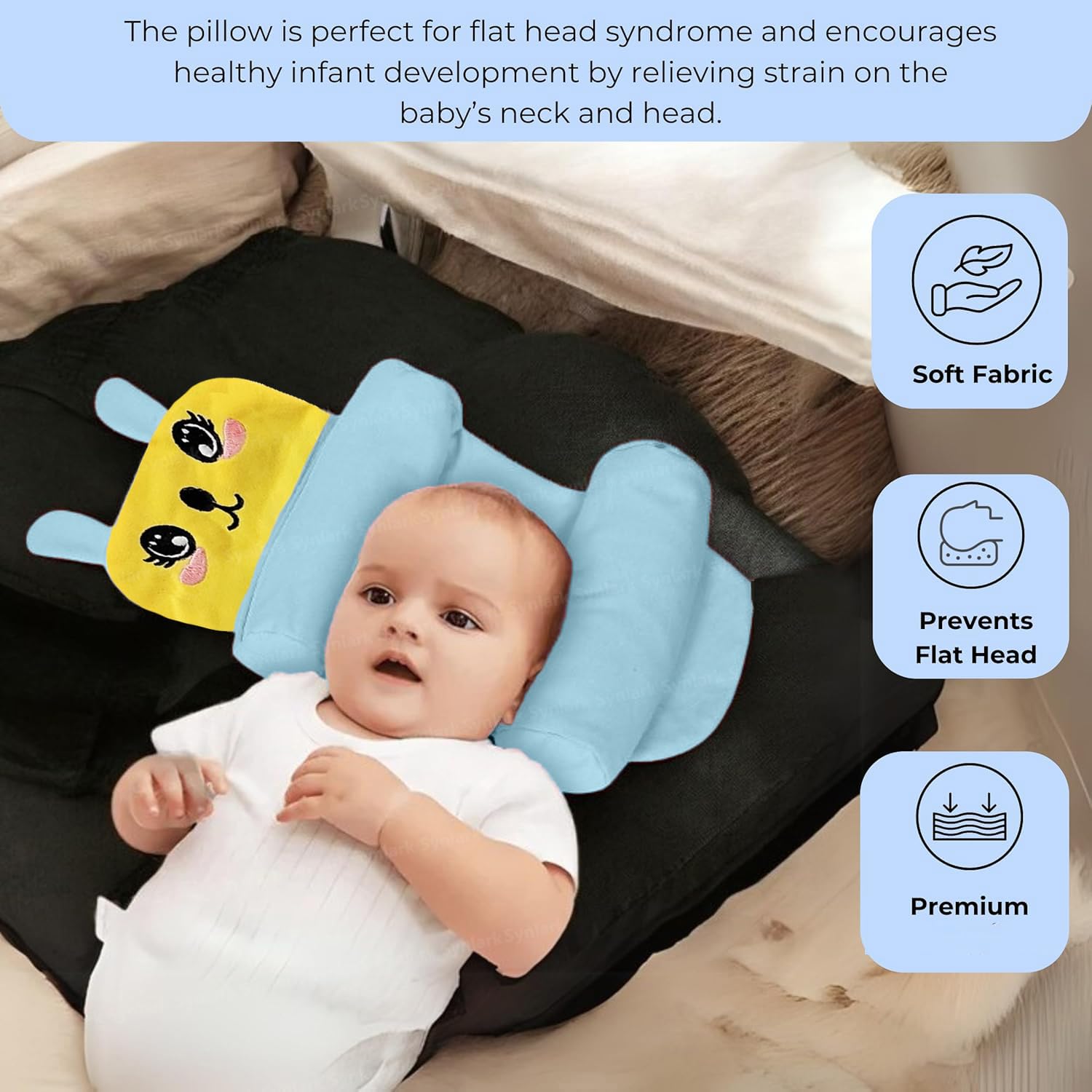 Super soft Breathable & cool baby neck supporting pillow
