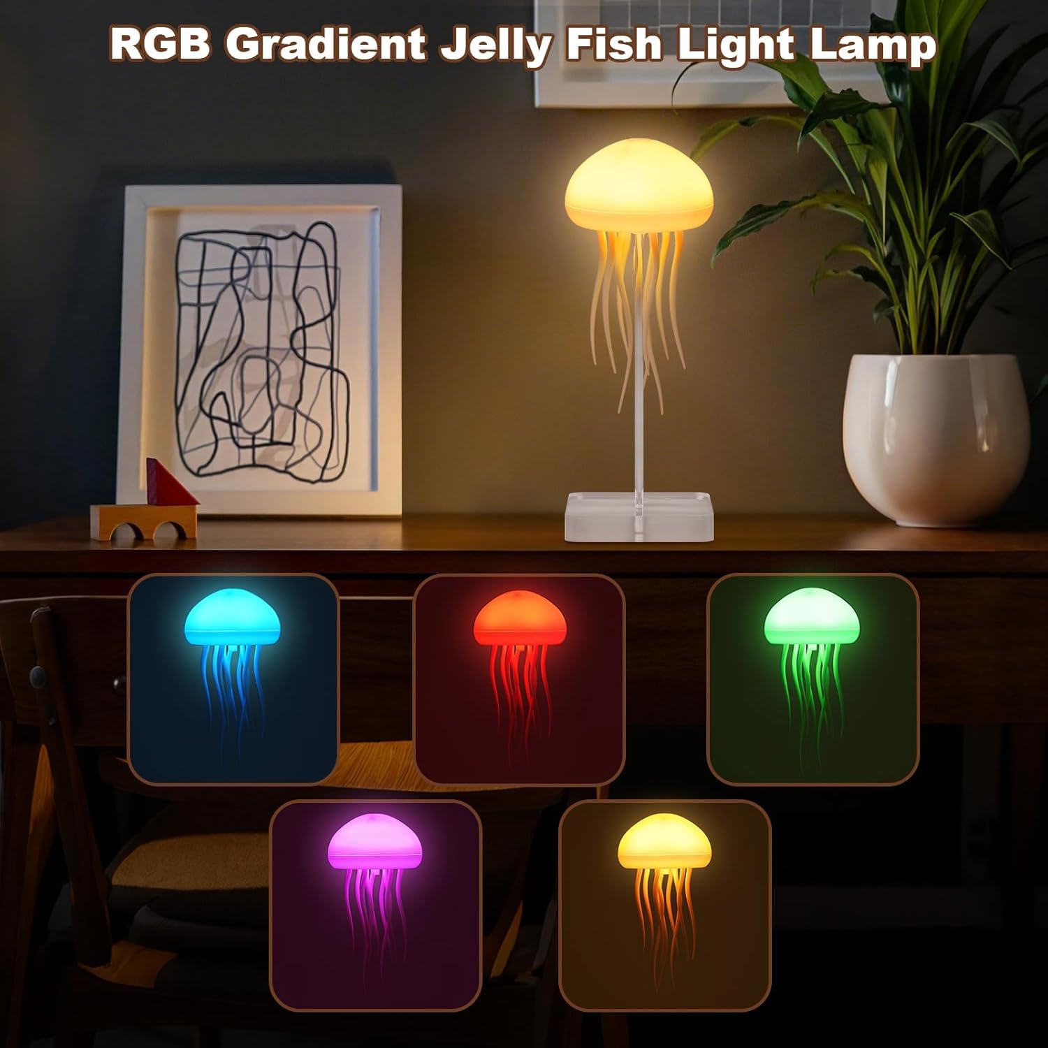 Magic Jellyfish 9 color Gradient LED Lamp