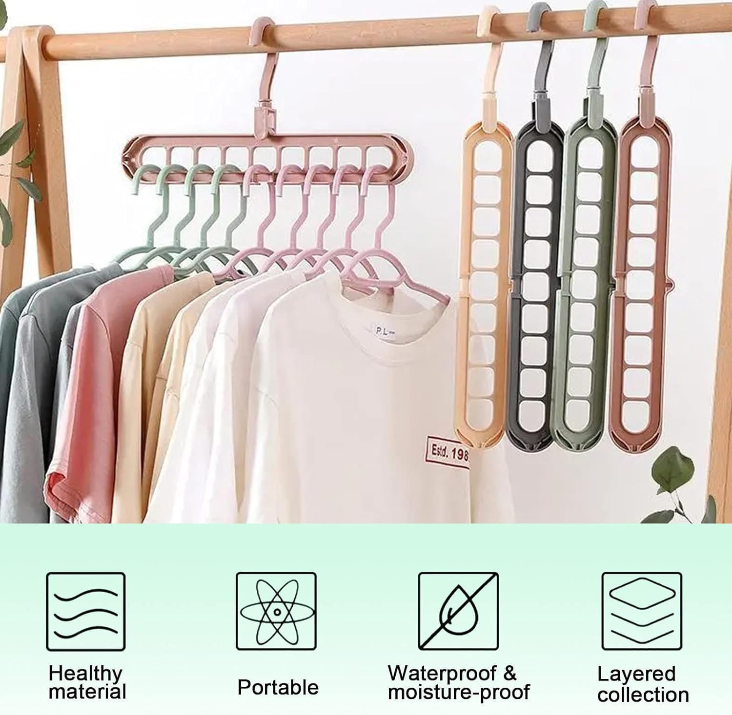 3 Pcs of Space Saving 9 in 1 Clothes Hanger