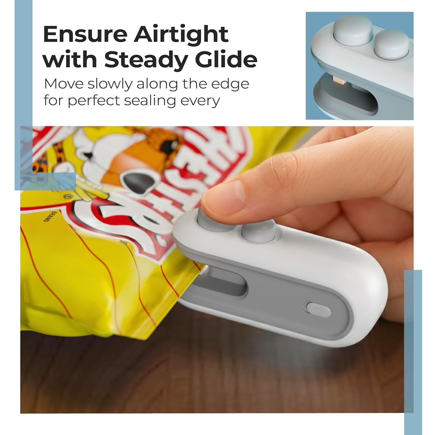 2 in 1 Mini Bag Sealer with Cutter and Magnet