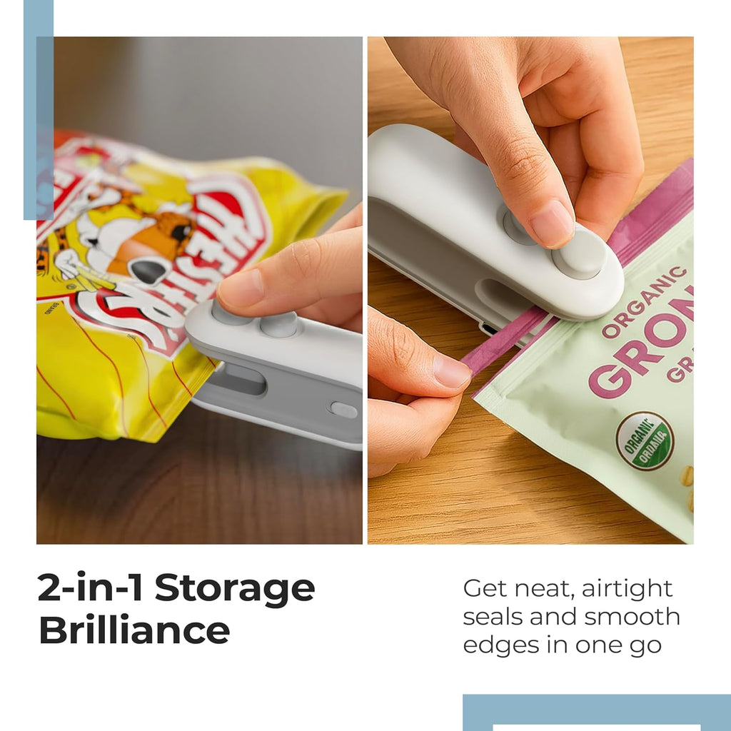 2 in 1 Mini Bag Sealer with Cutter and Magnet