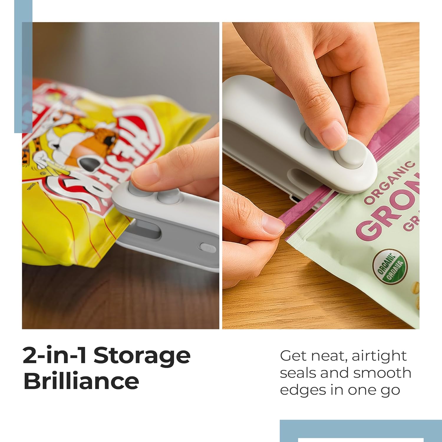 2 in 1 Mini Bag Sealer with Cutter and Magnet