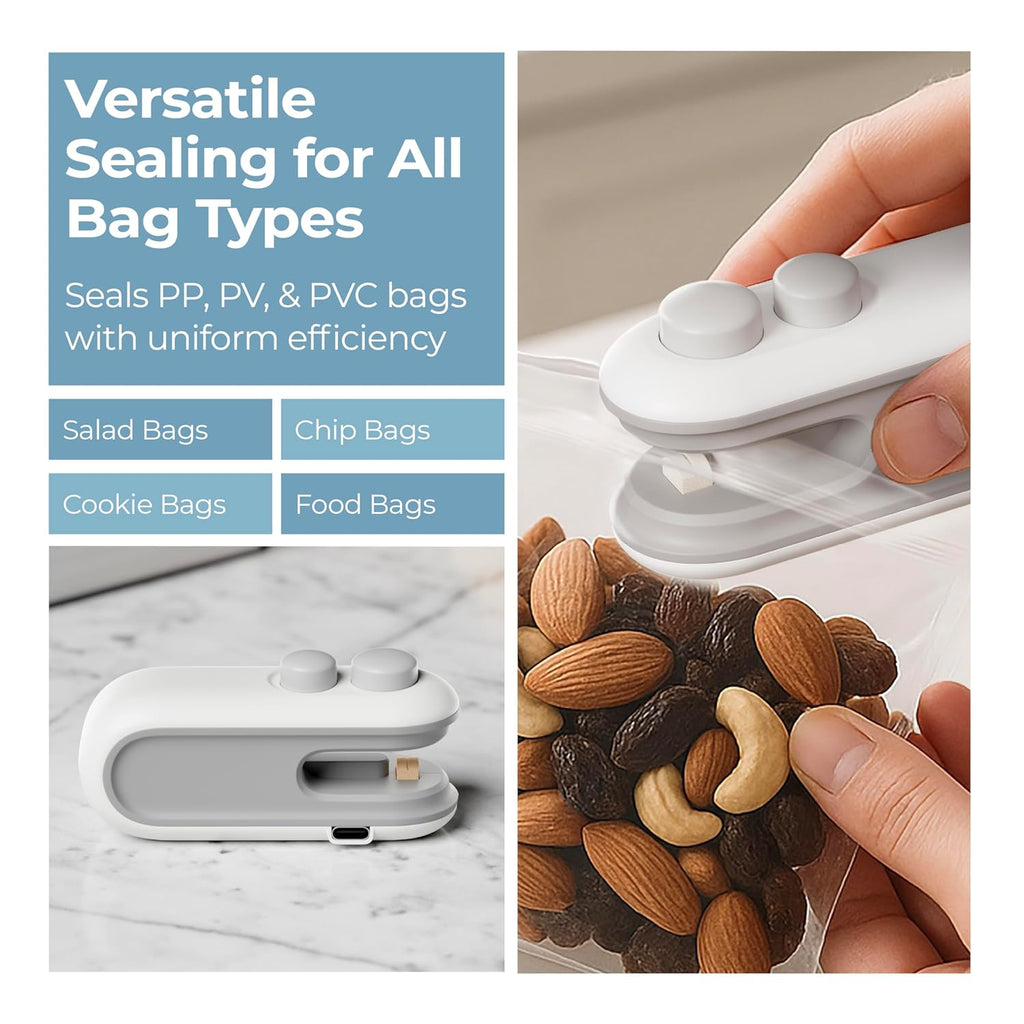 2 in 1 Mini Bag Sealer with Cutter and Magnet