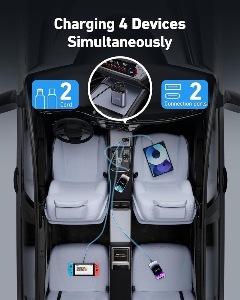 Classy Fast and Compact 4 in 1 Car Charger